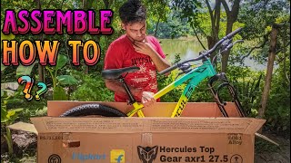 How To Assemble Cycle At Home  Unboxing Hercules Top GearA27 XR1 275X155 mtb aboutMTB [upl. by Lenhard252]