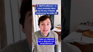 🚨Ma Prime Rénov’  si vous revendez le logement dans les 10 ans il faudra rembourser les aides 😱 [upl. by Enelec370]