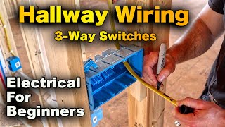 How To Wire A Hallway With Two Switches  3Way Switches And Outlets Explained [upl. by Arlette357]