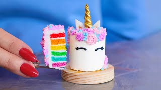 How To Make a TINY UNICORN CAKE  Nerdy Nummies [upl. by Joseph]