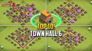 TOP 10 Best Town Hall 6 TH6 Anti 3 Stars Base Layout  Copy Link 2024  Clash of Clans [upl. by Hooker]