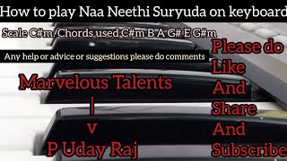 Naa Neethi Suryuda Instrumental and Lesson on How to play Naa Neethi Suryuda on keyboard [upl. by Sevart874]