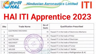 HAL ITI Apprentice 2023 [upl. by Cookie]