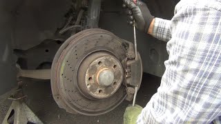 how to replace front brake pads rotors 2013 mercedes c300 4matic awd brake pads rotors replacement [upl. by Cherida587]