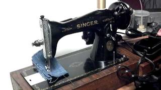 Vintage 1946 Heavy Duty Singer 1590 Sewing Machine AG641355 [upl. by Ecinereb]