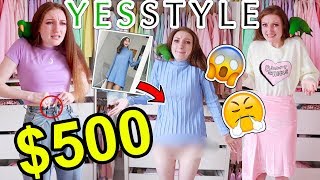 500 YESSTYLE CLOTHING HAUL AND TRY ON CHEAP KOREAN FASHION HAUL 2018 [upl. by Ingram]