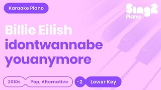 Billie Eilish  idontwannabeyouanymore Lower Key Karaoke Piano [upl. by Edia]