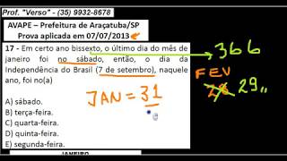 Raciocínio Lógico  Concursos  CONSULPLAN  Calendários [upl. by Dayir]