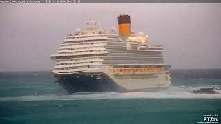 Stormy Seas for Carnival Cruise Ships Arriving Nassau Bahamas 272024 [upl. by Carin]