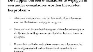 HOE HOTMAIL ADRES WIJZIGEN IN OUTLOOK E MAIL ADRES [upl. by Nylesoj]