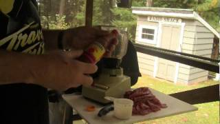 Pellet Smoking Beef Jerky Part 2 of 4  The meat and the brine [upl. by Hijoung]