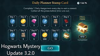 Daily Planner Stamp Card Feature  Harry Potter Hogwarts Mystery Update 32 [upl. by Ennoved]