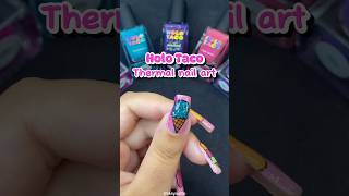 Holo Taco thermal ice cream nail art on my thumb holotaco thermalnails nailart easynails [upl. by Yanehs]