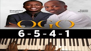 How To Play OGO By Dunsin Oyekan Ft Theophilus Sunday for beginners chord progression 6541 [upl. by Limoli464]