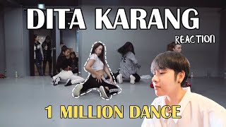 REACTION SECRET NUMBER DITA KARANG 1MILLION DANCE  Gimme On Up [upl. by Nilknarf]