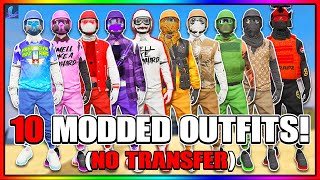 NEW HOW TO GET 10 GTA 5 MODDED OUTFITS NO TRANSFER GLITCH [upl. by Alleuqcaj]