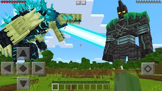 I Found WARDENZILLA vs GOLEM KONG in Minecraft Pocket Edition Kaiju Craft Addon [upl. by Ardnas705]