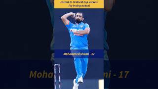 Fastest to 50 World Cup wickets by innings taken cricket cwc2023 ytshorts cwc23 trending [upl. by Mali]