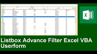 Listbox Advance Filter Userform Excel VBA [upl. by Acirret884]