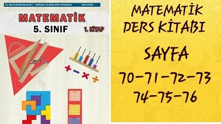 5SINIF MATEMATİK DERS KİTABI SAYFA 70717273747576  5SINIF MATEMATİK 1KİTAP [upl. by Eehc152]