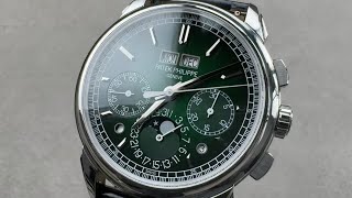 Patek Philippe Grand Comp Chronograph Perpetual Calendar 5270P014 Green Patek Philippe Watch Review [upl. by Nett]