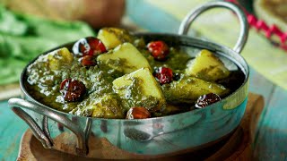 Aloo Palak Recipe By SooperChef [upl. by Nerraj]