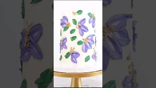 Buttercream Painted Cake cakedecorating baking frosting cakeart flowers cakeideas cakeshorts [upl. by Sesylu]