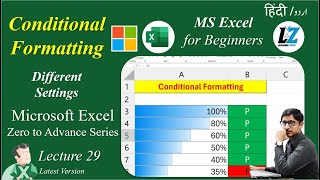 29 How to Apply Conditional Formatting  Microsoft Excel Free Course excel teacher education [upl. by Zacks]