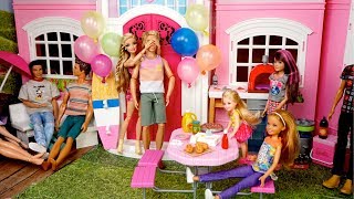 Barbie Doll Kens Birthday Party Surprise with Friends  Barbie Family Adventures [upl. by Danas]