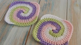 How to Crochet a Spiral Granny Square [upl. by Akerdnahs]