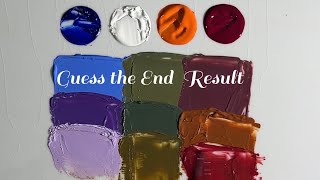 9 Colors Recipes Made Just From 4 Primary Colors  Acrylic Color Mixing Tutorial  Guess the Color [upl. by Kyred310]