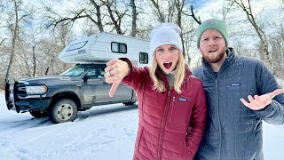 The HARSH REALITY of Snow Camping  We’ve NEVER Seen This Before Winter Truck Camper Living [upl. by Trout]