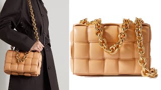 Bottega Veneta bag Cassette chain embellished padded intrecciato leather shoulder bag [upl. by Einnaej]