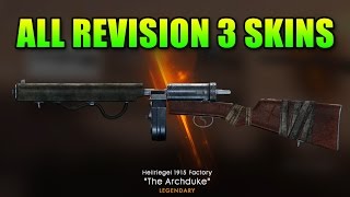 All Revision 3 Weapon Skins Unlocked amp Reviewed  Battlefield 1 Legendary Archduke [upl. by Ingram]