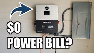 Easy DIY Home Backup Solar Power System amp Battery  6000xp Install and Test [upl. by Shipman]