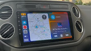 Install android radio gps Volkswagen Tiguan 8gb ram with Apple CarPlay android auto [upl. by Ahsyekat]