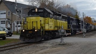 Pan Am Train Chase Pt 1 POWA Slowly Makes its way through Central Maine [upl. by Uaerraj]