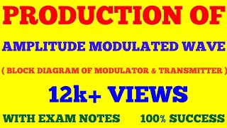 PRODUCTION OF AM WAVE  MODULATOR amp TRANSMITTER  COMMUNICATION SYSTEM  WITH EXAM NOTES [upl. by Atnauqahs]