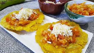 PATACONES COLOMBIANOS con sabor a ajo y hogao recetas fáciles y rápidas [upl. by Eidderf]