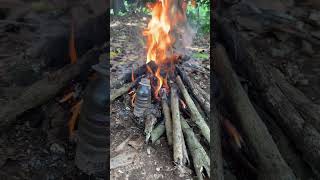 testing cup glass and plastic bottles lifehacks outdoors skills bushcraft camping survival [upl. by Celestina]