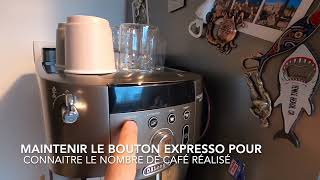 CONNAITRE LE NOMBRE DE CAFÉS RÉALISÉS DELONGHI MAGNIFICA S SMART [upl. by Levison]