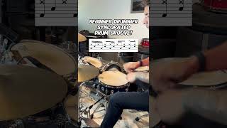 Beginner Drummer Syncopated Drum Groove Easy Drum Lesson drums [upl. by Araihc]