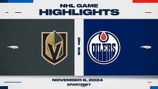 NHL Highlights  Golden Knights vs Oilers  November 6 2024 [upl. by Nivi]