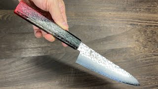 Sakai Takayuki 33Layer VG10 Damascus RIO Gyuto Knife with Japanese Lacquered Handle Red [upl. by Pruter674]