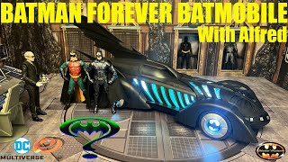 McFarlane DC Multiverse Batman Forever Batmobile With Alfred Pennyworth Action Figure Vehicle Review [upl. by Nannie]