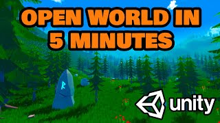 Build a beautiful 3D open world in 5 minutes  Unity [upl. by Aetnuahs]