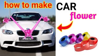 car decoration for wedding  car decoration for wedding with ribbon flower 🚗 car decoration idea 🌹 [upl. by Chauncey582]