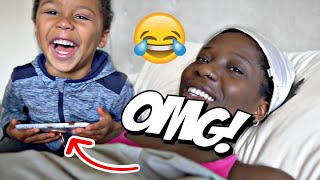 TODDLER REACTING TO HIS OLD VIDEOS hilarious  The Adanna amp David Family [upl. by Clardy]