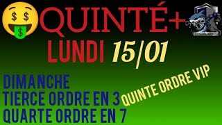 PRONOSTIC QUINTE DU JOUR LUNDI 15 JANVIER 2024 PMU [upl. by Mcripley993]