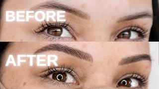 Eyebrow NANOBLADING BEFORE and AFTER  NEW eyebrow microblade  Emma Cole [upl. by Yeleek]